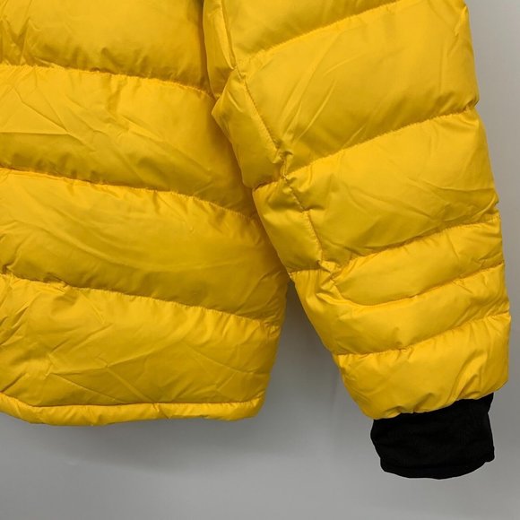 Polo Ralph Lauren Puffer Jacket Down Fill Glacier Hooded Yellow Blue - Picture 11 of 16